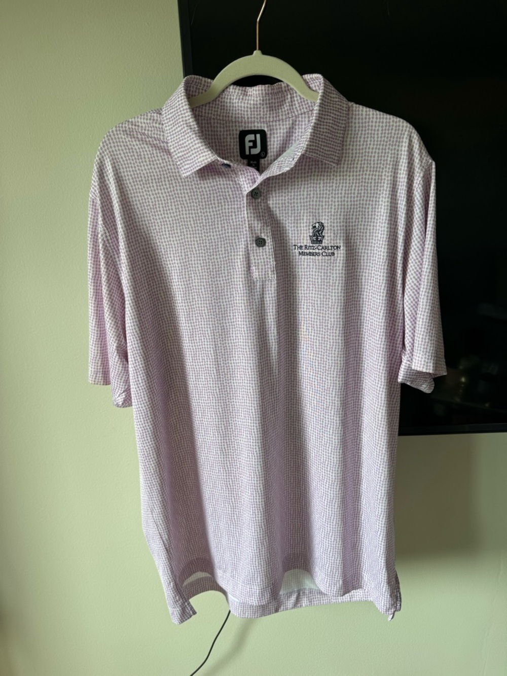 FootJoy Men's Light Pink Patterned Golf Polo